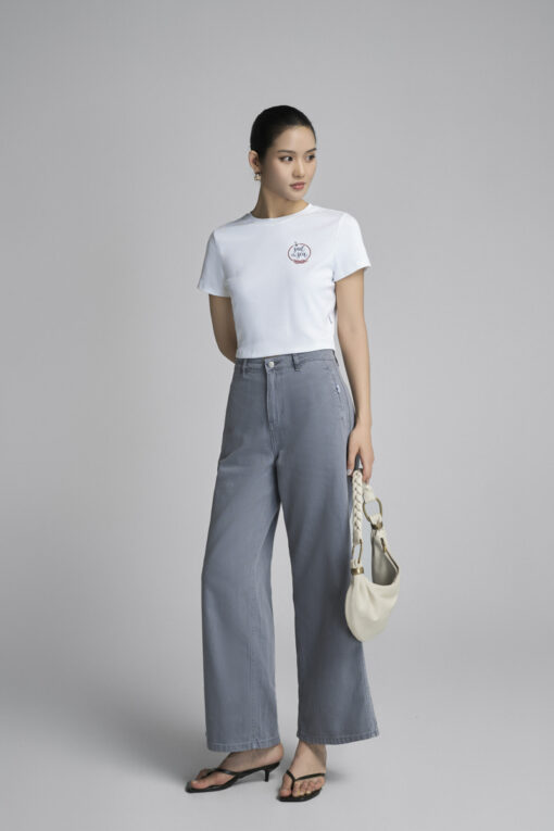 Áo thun CT croptop ôm in chữ Sail the sea