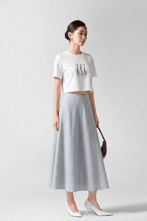 Áo thun croptop CT ngực in cá