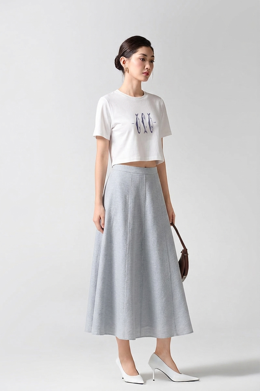 Áo thun croptop CT ngực in cá