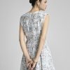 Đầm maxi vai chờm, eo rút dây