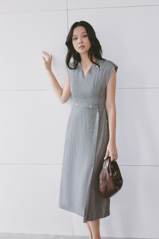 Đầm ôm cá vai đai eo thả dây