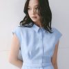 Đầm xoè cổ đức đai eo nẹp đính cúc