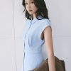 Đầm xoè cổ đức đai eo nẹp đính cúc