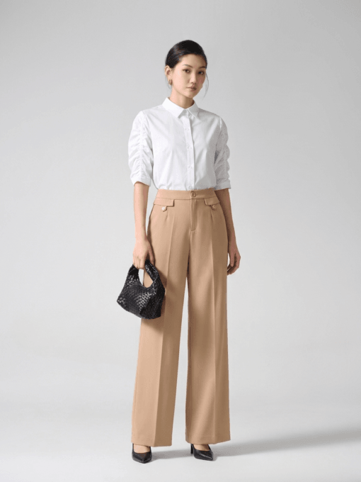 Sơ mi CT Bamboo croptop tay rút nhún