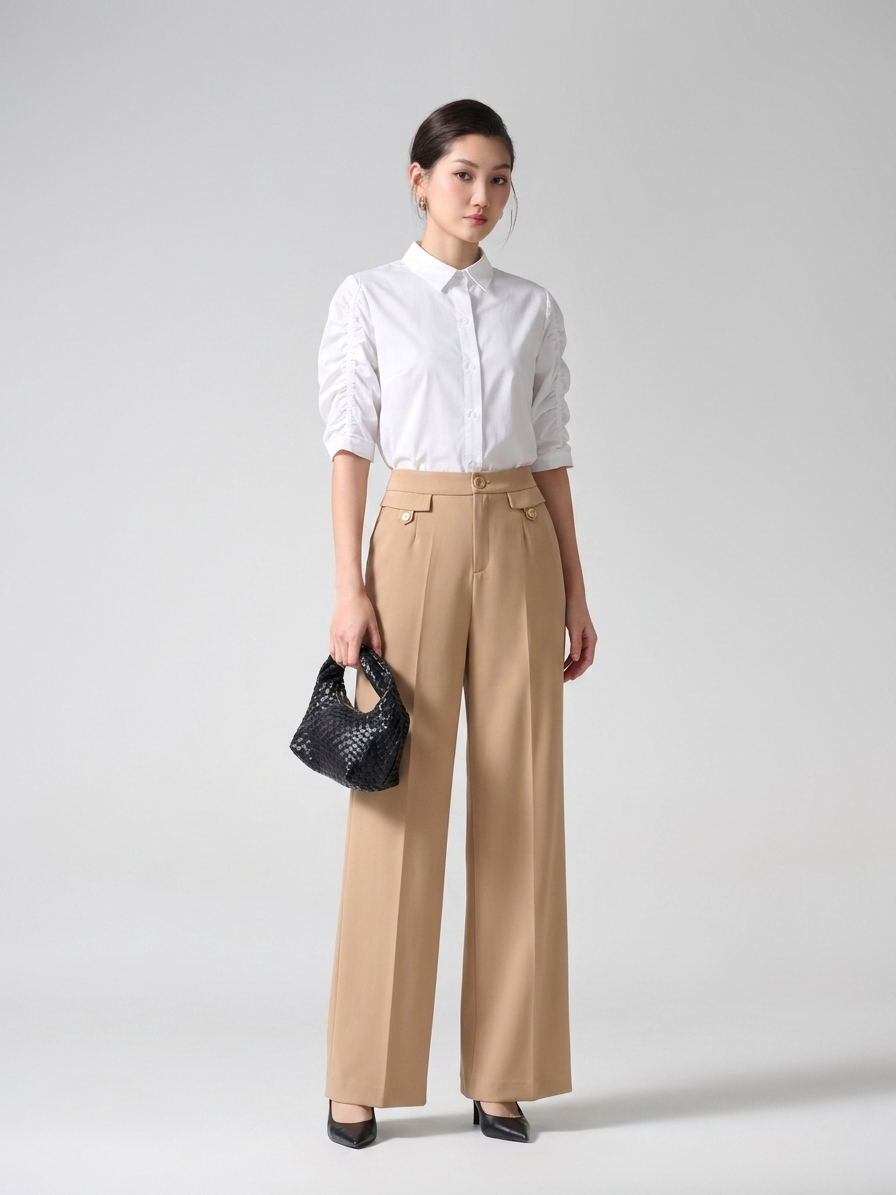Sơ mi CT Bamboo croptop tay rút nhún
