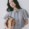 Sơ mi CT croptop phối tơ kẻ