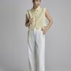 Sơ mi SN croptop V, gấu kẹp dây