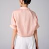 Áo kiểu CT croptop cổ 2 ve đai eo