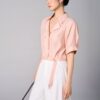 Áo kiểu CT croptop cổ 2 ve đai eo