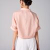 Áo kiểu CT croptop cổ 2 ve đai eo