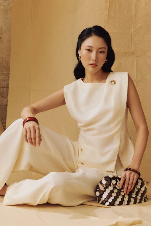 Áo kiểu SN xếp ly tạo form peplum