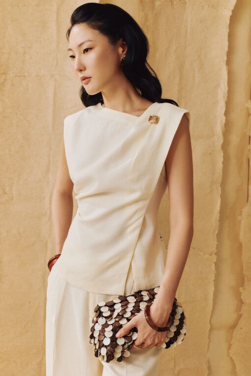 Áo kiểu SN xếp ly tạo form peplum