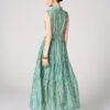 Đầm maxi cổ V vắt nơ, tùng 3 tầng