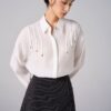 Quần sooc giả váy vạt bong đính cúc