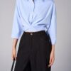 Sơ mi LT croptop gấu vặn xoắn