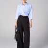 Sơ mi LT croptop gấu vặn xoắn