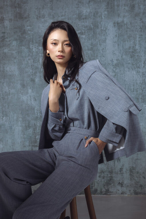 Áo vest tay lỡ cổ V 2 hàng cúc