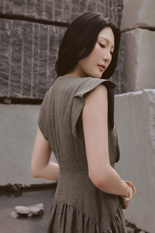 Đầm xoè bong tay tùng can nhúm