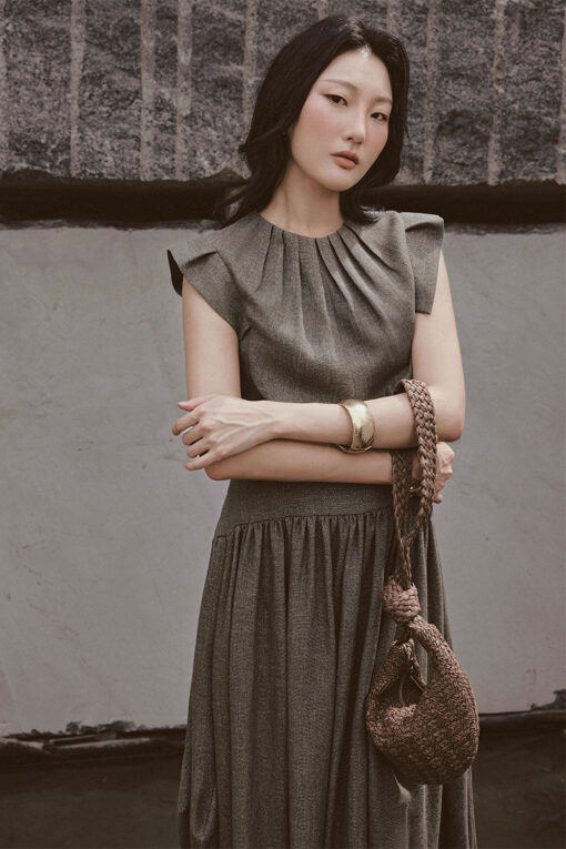 Đầm xoè bong tay tùng can nhúm