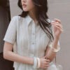 Sơ mi CT can thân tạo múi peplum