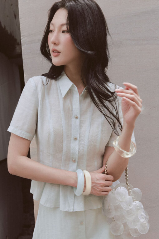 Sơ mi CT can thân tạo múi peplum