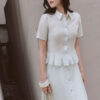 Sơ mi CT can thân tạo múi peplum