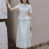 Sơ mi CT can thân tạo múi peplum