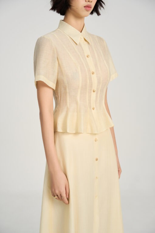 Sơ mi CT can thân tạo múi peplum