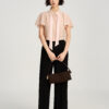 Sơ mi CT croptop phối tơ kẻ