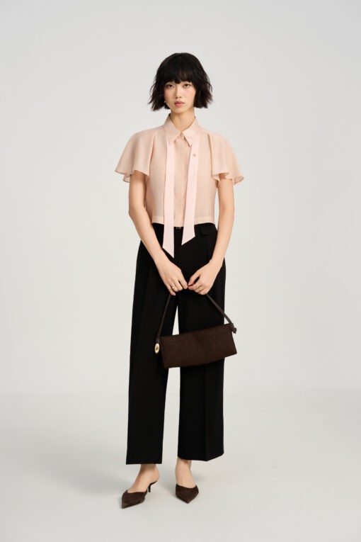 Sơ mi CT croptop phối tơ kẻ